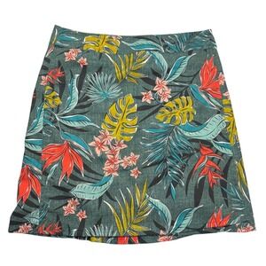 RipSkirt Hawaii Wrap Skirt Women Small Green Tropical Floral Palm Leaf Mini